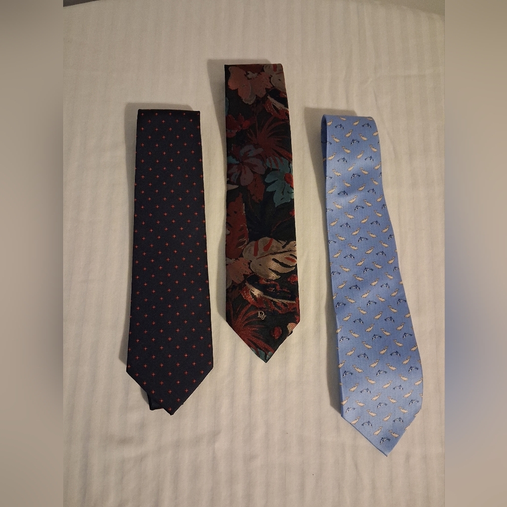 Bundle Of Elegant Men's Ties - Floral, Polka Dot, and Patterned